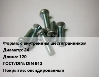 Винт с внутренним шестигранником 24х120 DIN 912 оксидированный